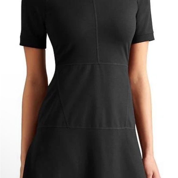 Athleta black A line zipper back spandex stretch Dress - Picture 2 of 7